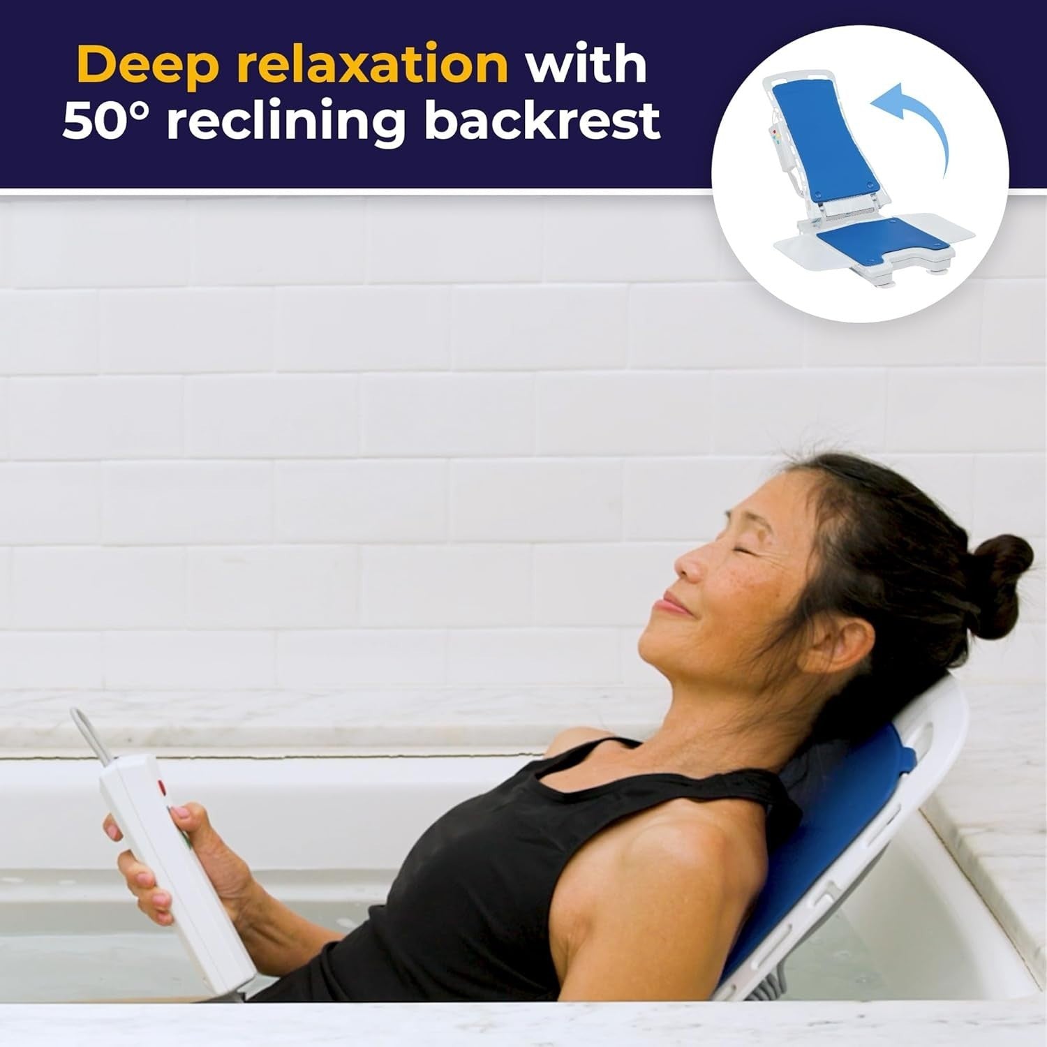 Bellavita Whisper Drive Medical Bath Lift 477150312 Bath Lift Chair Blue (712)3