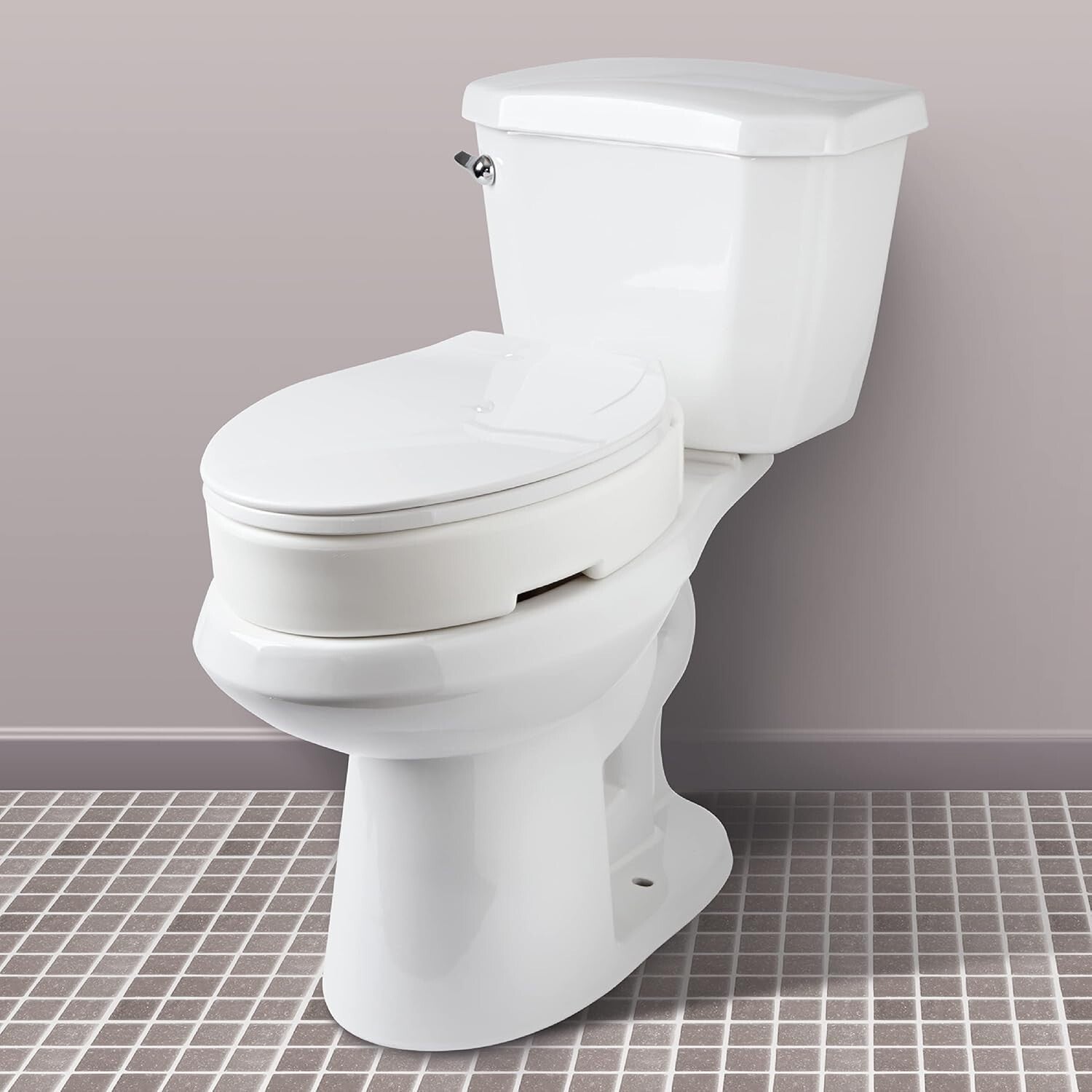 Carex Elongated Hinged Toilet Seat Riser Adds 3.5 Inches Height to Toilet (1997)4