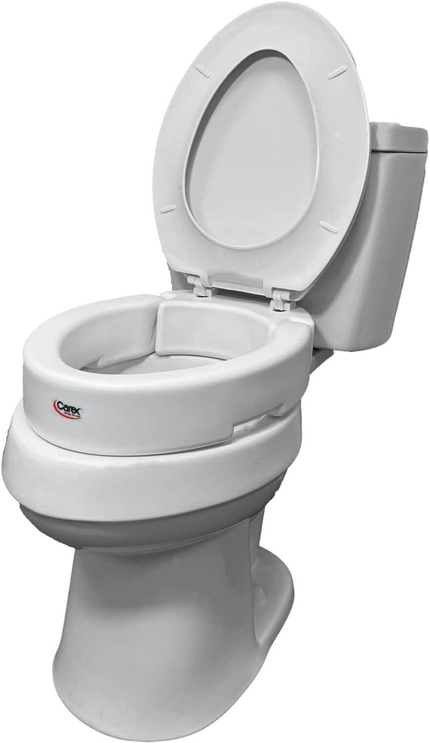 Carex Elongated Hinged Toilet Seat Riser Adds 3.5 Inches Height to Toilet (1997)0