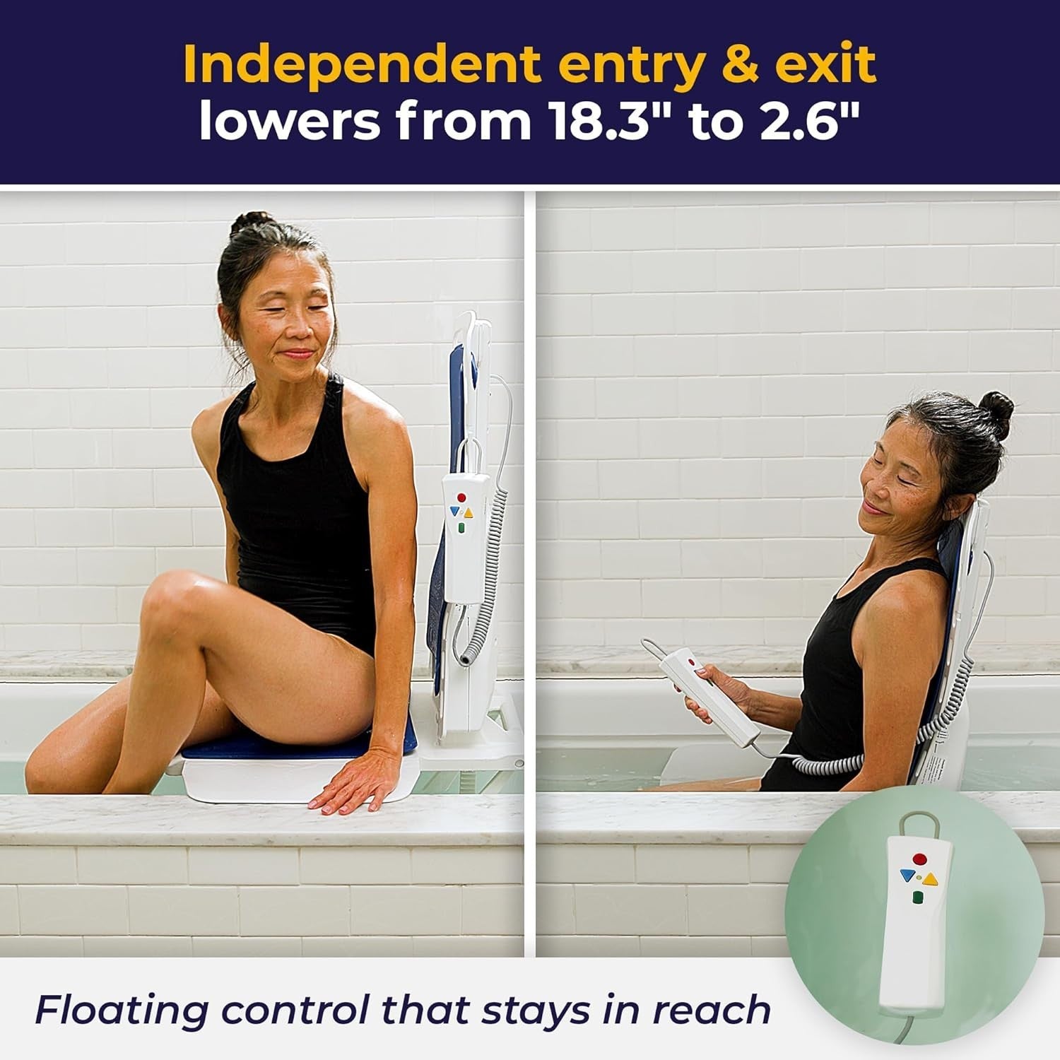 Bellavita Whisper Drive Medical Bath Lift 477150312 Bath Lift Chair Blue (712)4