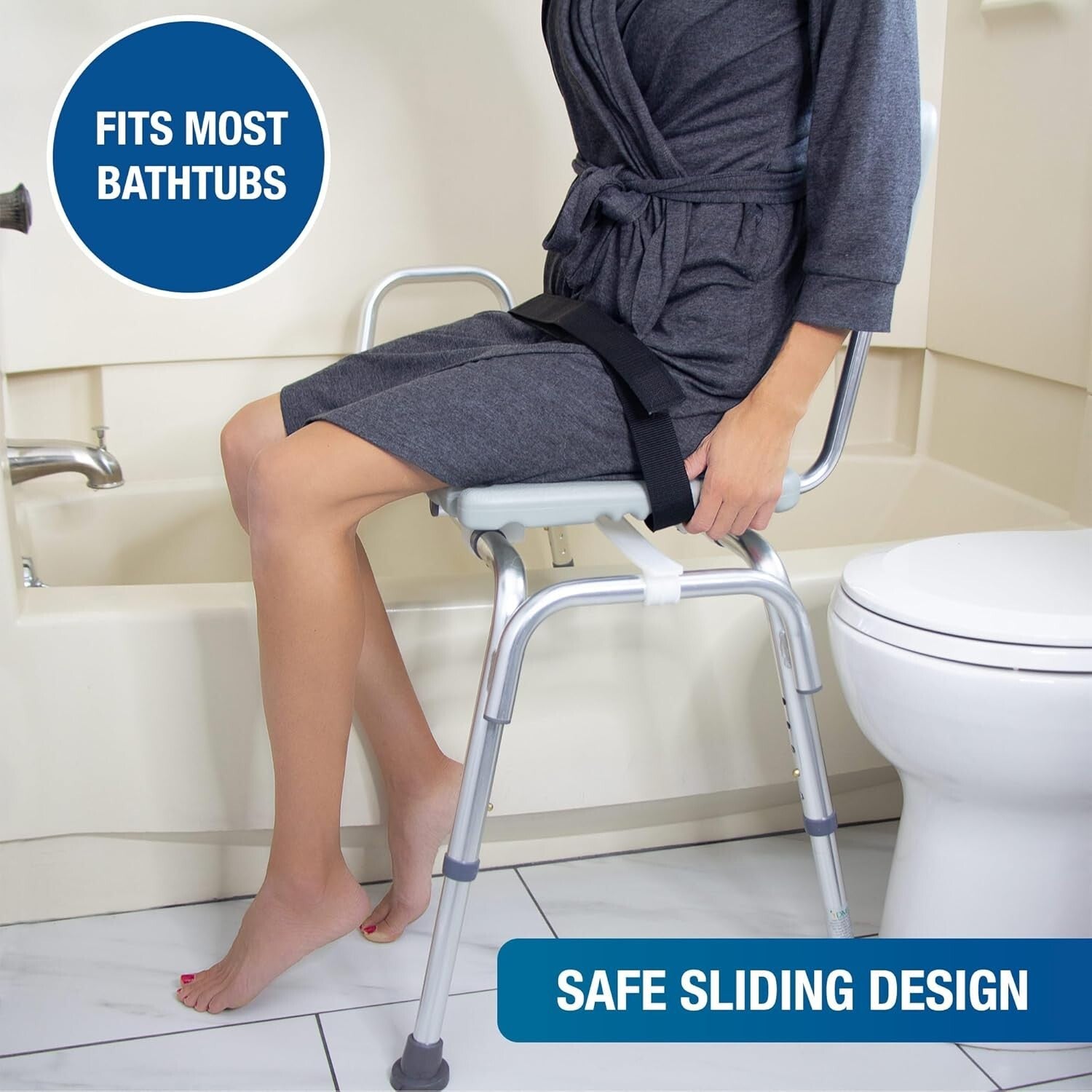 DMI Heavy Duty Sliding Transfer Bench with Cut-Out Seat 522-1734-1900 (711)4