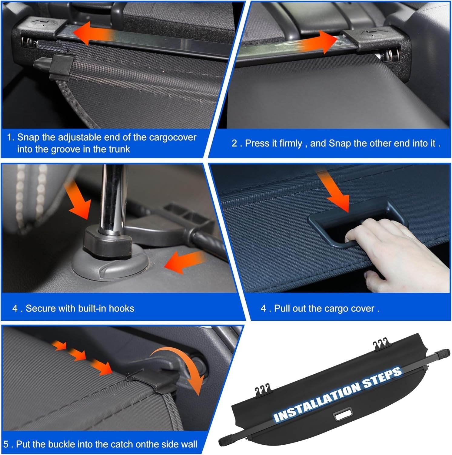 Cargo Shade Cover Fit for Toyota Highlander 2020-2025 (1382)3