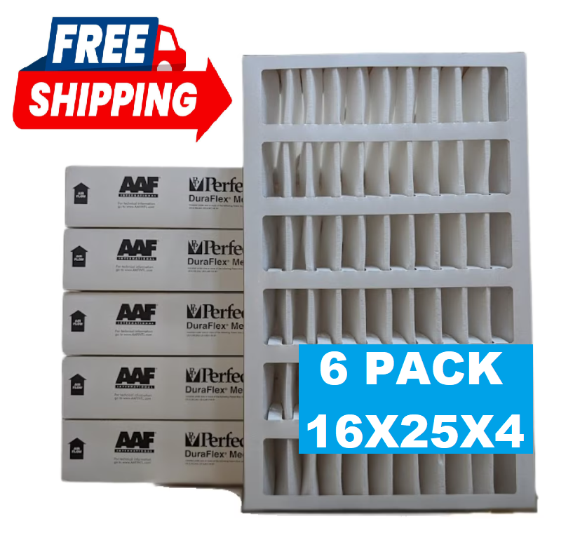 AMERICAN AIR FILTER FLANDERS  179-480-600 Merv 8, 16X25X4, 6 Pack0