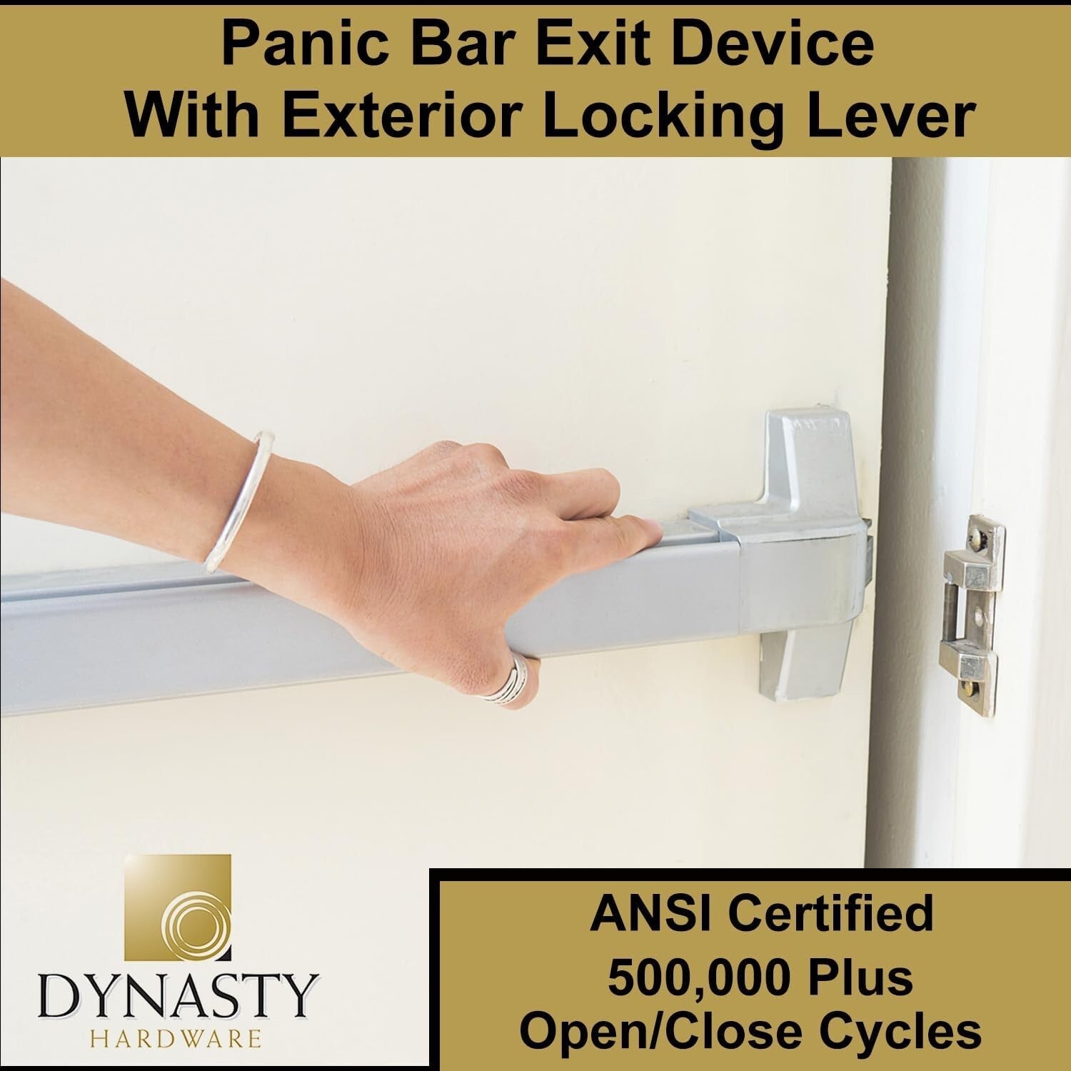 Dynasty Push Bar Panic Device for Emergency Door Aluminum, Lever Handle (1007)4