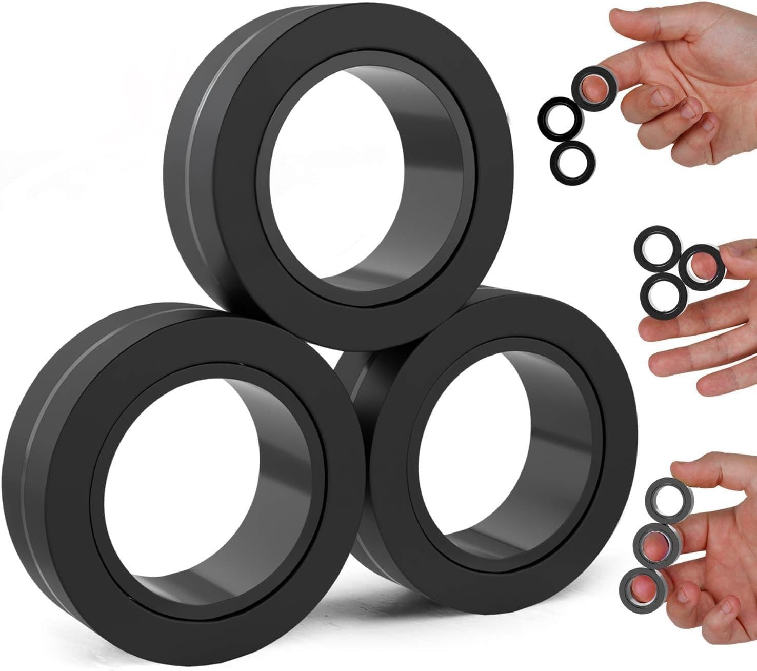Magnetic Spinner Anxiety Fidget Rings for Adults Engaging Stress Relief Toy0